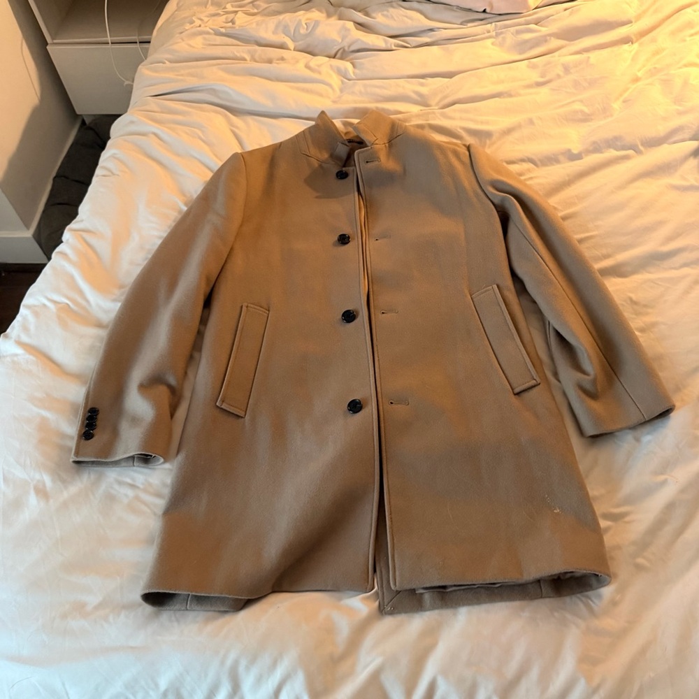 Club Monaco Camel Wool Blend Coat, Italian fabric, Size 36
